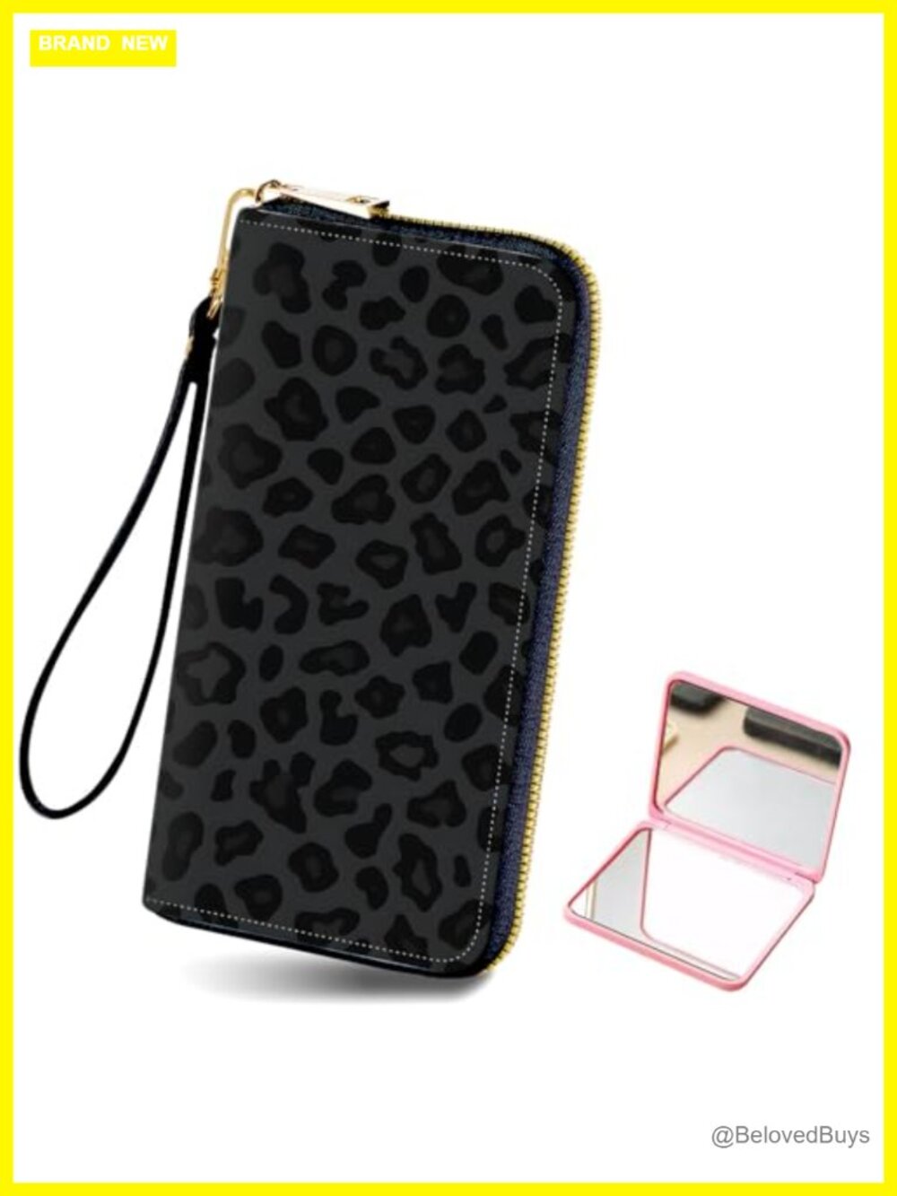 PU Leather Wristlet Wallet with Zipper Card Holder - Women's Long Travel Wallet